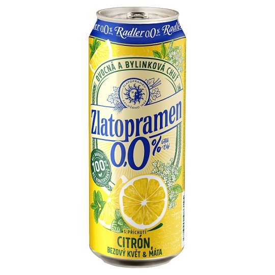 Златопрамен Радлер 0,0% Цитрон, Безовый Квет и Мата