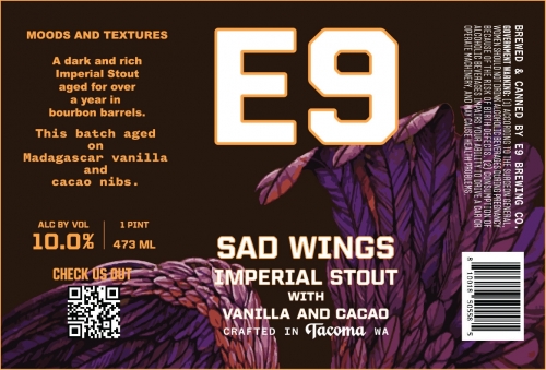 СЭД ВИНГС (2022) Бурбон Баррел Эйджид Империал Стаут Вариант Вит Каккао Нибс Энд Ванилла