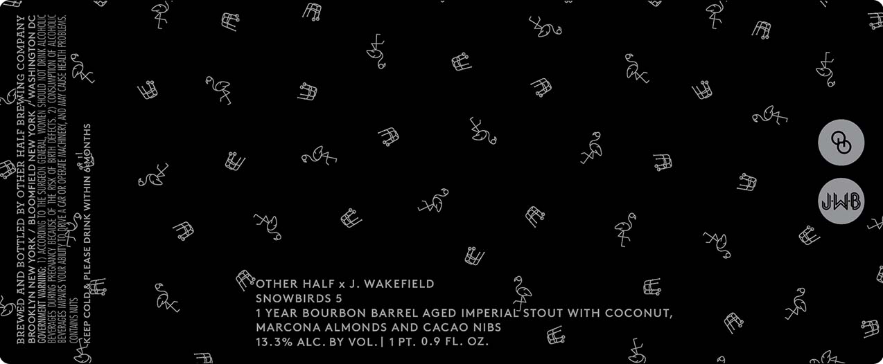 Сноубёрдс 5 Бурбон Баррел Эйджд Империал Стаут Виз Маркона Алмондс, Коконат Энд Какао Нибс