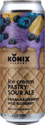 коникс айс крим пастри банан, блуберри, вайлд блуберри / konix ice cream pastry banan ж/б (0,45 л.)