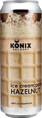 коникс мороженое портер лесной орех / konix ice cream porter hazelnut ж/б (0,45 л.)