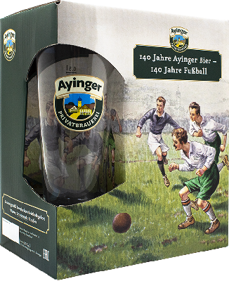 айингер лагер хелль футбольный / ayinger lager hell  fusball набор (5 бут*0,5 л. + бокал)