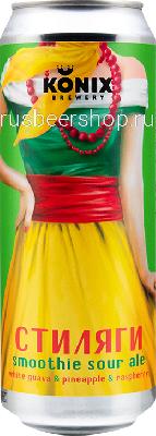 коникс стиляги белая гуава, ананас, малина / konix hipsters white guava, pineapple ж/б (0,45 л.)