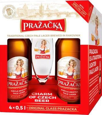 пражечка / prazacka набор (4 бут*0,5 + бокал)