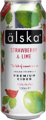 сидр алска клубника и лайм / alska strawberry & lime ж/б (0,5 л.)