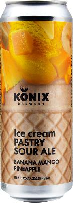 коникс мороженое портер  банан манго ананас / konix ice cream banan mabgo pineapple ж/б (0,45 л.)