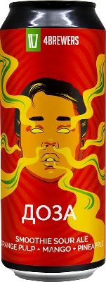 четыре пивовара доза апельсин манго ананас / 4 brewers doza orange mango pineapple ж/б (0,5 л.)