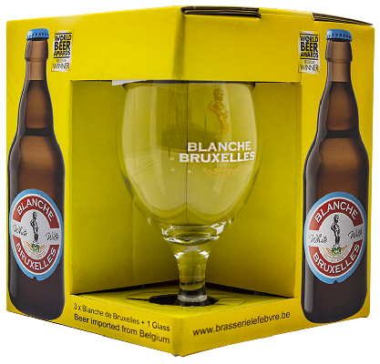 бланш де брюссель / blanche de bruxelles набор (3 бут.*0,33 + бокал) чз