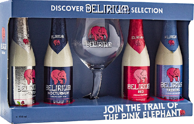 делириум селектион / delirium selection набор (4 бут*0,33 + бокал )