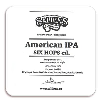салденс американ ипа сикс хопс / salden's american ipa six hops ed. пэт (30 л.)