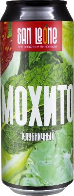 лимонад сан леоне мохито клубничный / lemonad san leone mohito klubnichniy ж/б (0,5 л.)
