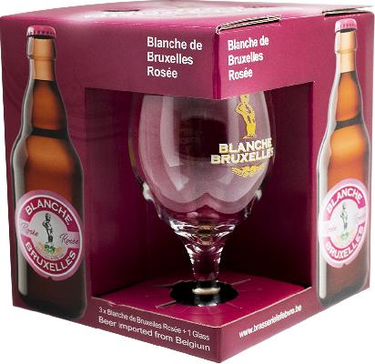 бланш де брюссель рози / blanche de bruxelles rosee набор (3 бут.*0,33 + бокал)