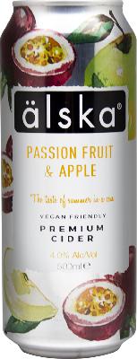 сидр алска яблоко и маракуйя / cider alska apple & passion ж/б (0,5 л.)