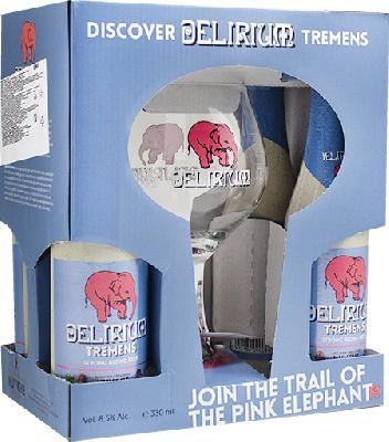 делириум тременс / delirium tremens набор (4 бут*0,33 + бокал)